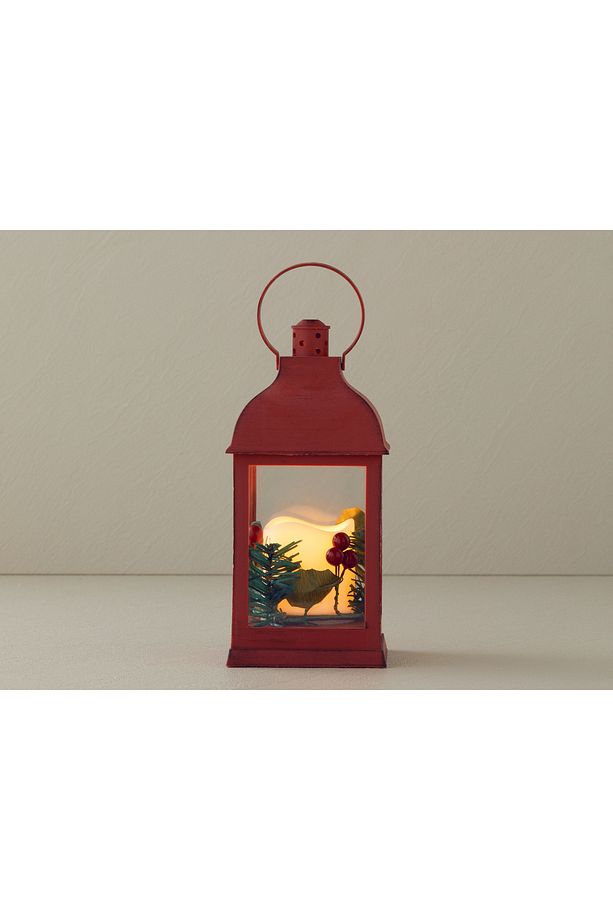 Yılbaşı Twist Fener 10x10x23 Cm Kırmızı - 1