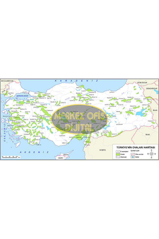 TÜRKİYE OVALAR HARİTASI 50X70 CM - 1