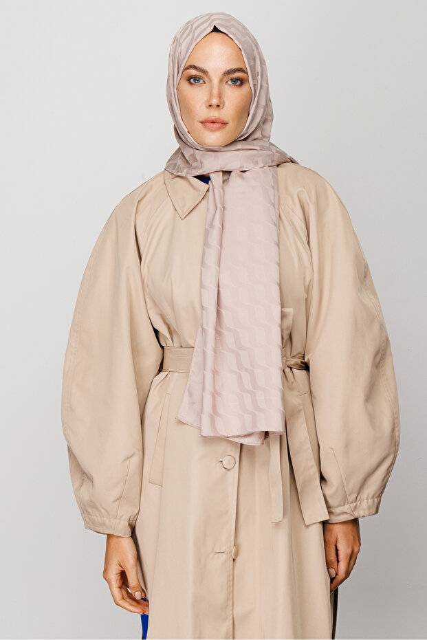 Wave Pattern Silky Jacquard Shawl - 3