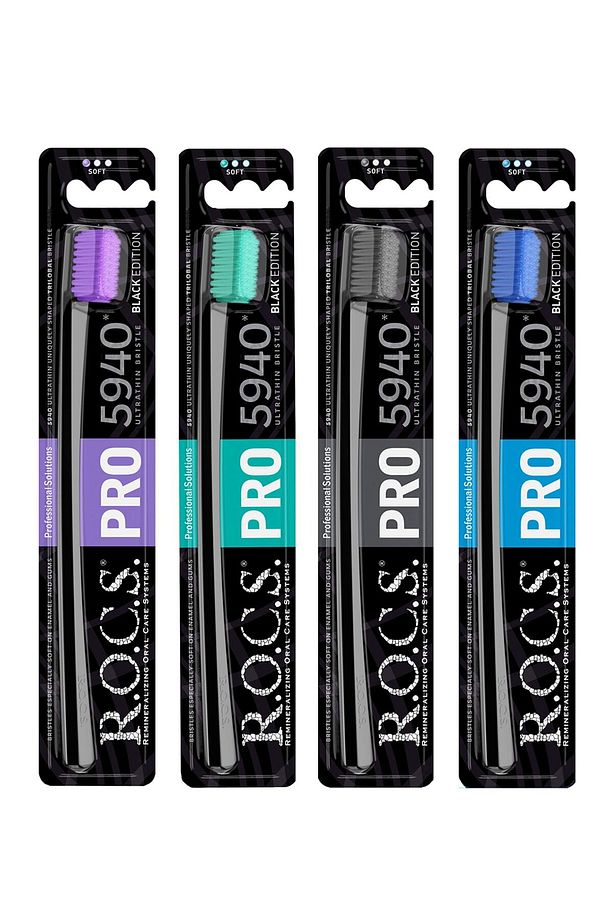 Rocs Pro Black 5940 Adet Kıl Içeren Soft Diş Fırçası - 4 'lü Avantajlı Set - 1