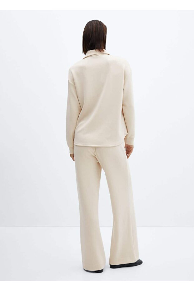 Elastik belli wideleg pantolon - 4