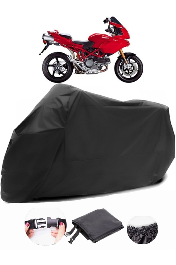 Ducati Multistrada 1100 Black Motorcycle Cover, Waterproof and Durable Fabric