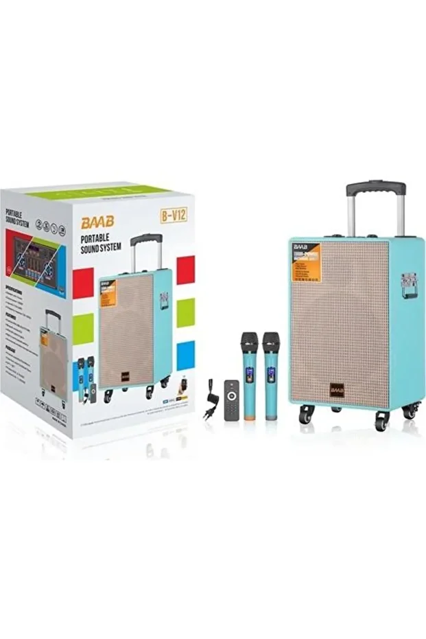 B-V12 Taşınabilir Bluetooth Hoparlör Mavi - 2