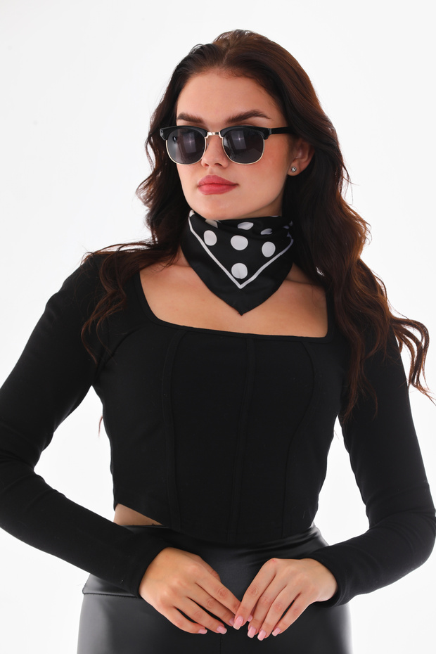 Puantiyeli Düz Fular - 2