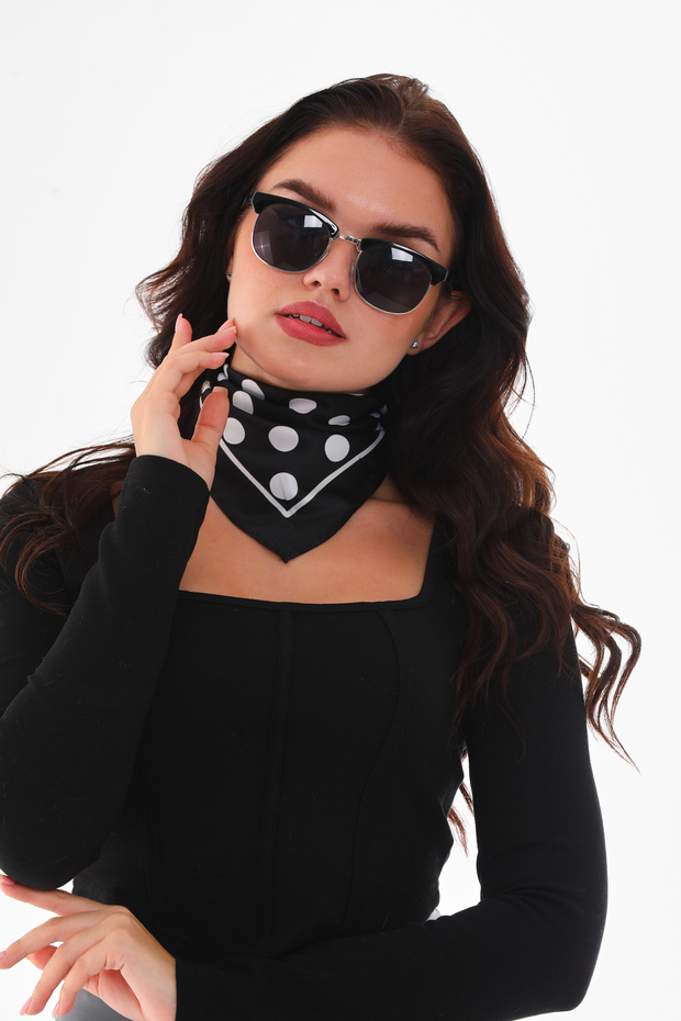 Puantiyeli Düz Fular - 1