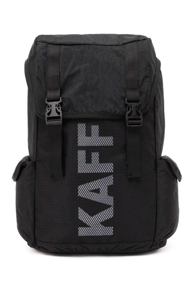 Black Unisex Crinkle Fabric Water Resistant Drawstring Travel Sports Outdoor School Backpack with Logo