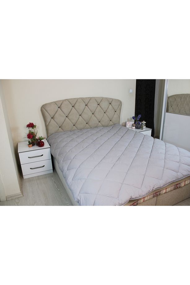 TEK KİŞİLİK YÜN YORGAN YIKANABİLİR %100 DOĞAL YÜN DIŞ KUMAŞ %100 PAMUK KOKU YAPMAZ - 1