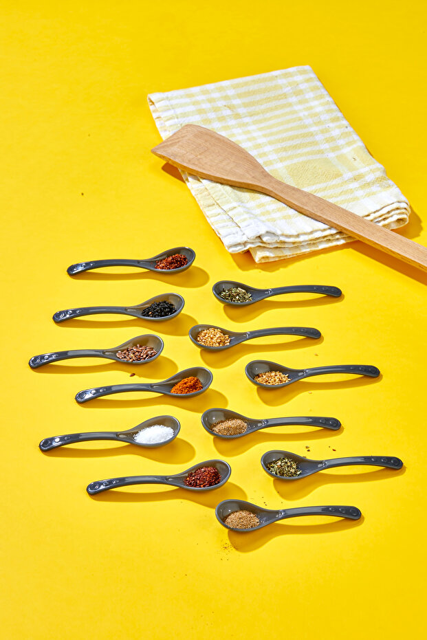 12 Adet Servis Ve Baharat Kaşığı - Kahvaltılık Bal Kaşığı Şeker Reçel Servis Kaşığı - 6