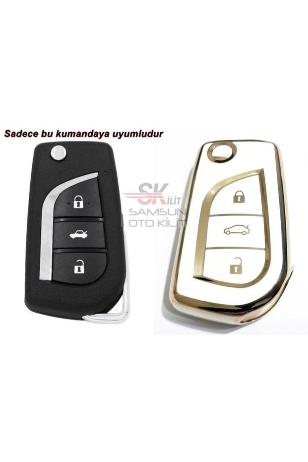 Toyota Corolla Auris Avensis Hilux Nano Key Remote Case 3 Keys White