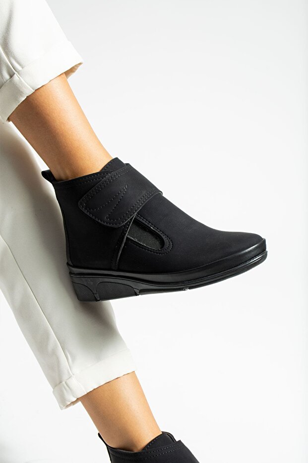 Orthopedic Nubuck Boots Orthopedic Comfortable Lightweight Elastic and Velcro Comfort