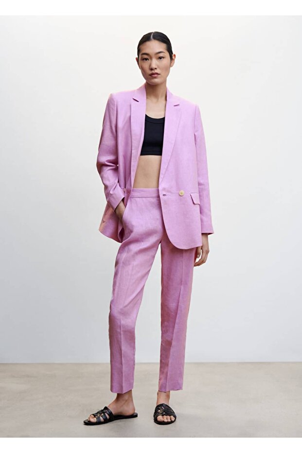 Oversize Keten Ceket - 2