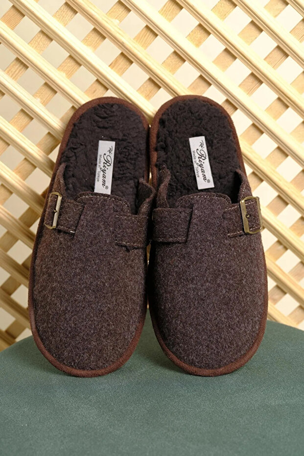 Buckle Felt Fabric Men's Groom Dowry Slippers