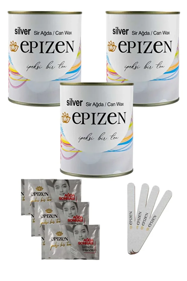 Silver Konserve Sir Ağda 800 Ml 3 Lü Paket + Temizleme Mendili ve Spatula Seti - 1