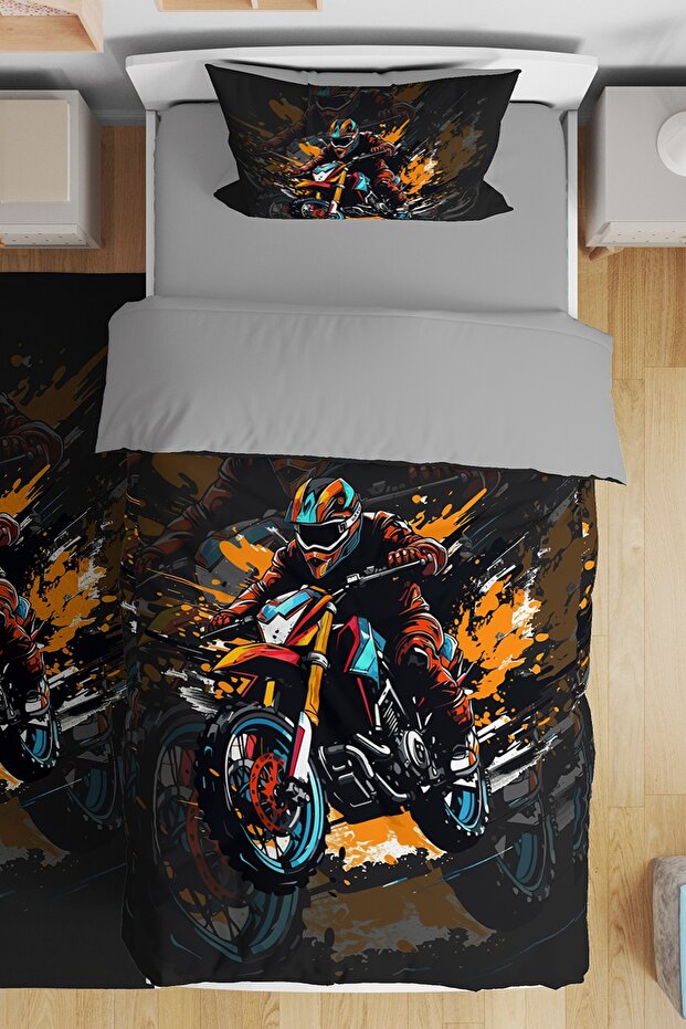 Motor 1 Patterned Single Baby Kids Bedding Set