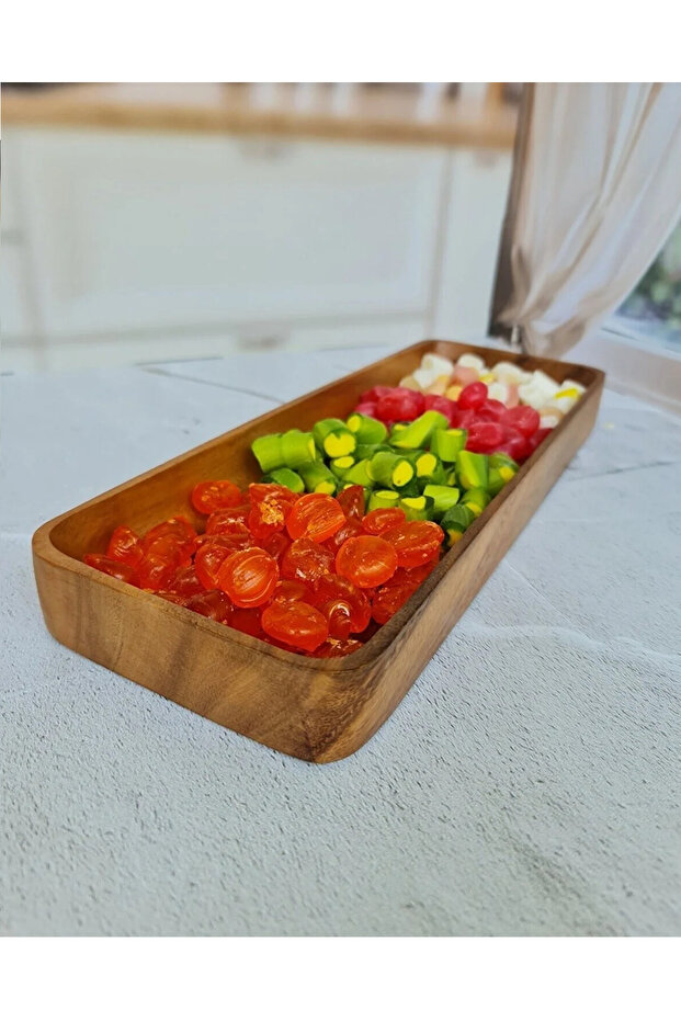 Acacia Rectangular Snack Bowl / Presentation Plate Large Size