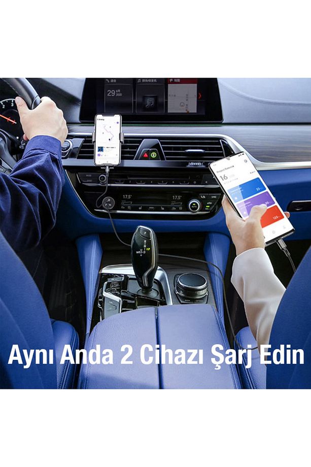 60w 2 Type-c Çıkışlı Araç Içi Çakmaklık Hızlı Şarj Başlığı uyumlu - 6