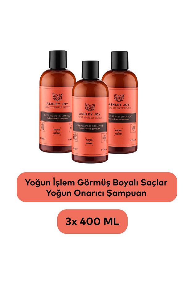 İşlem Görmüş Yıpranmış Saçlara Özel Biberiye Ve Keratin Içeren Yoğun Onarıcı Şampuan 400 ml X3 - 3