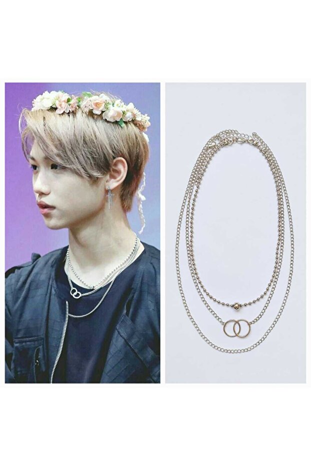 Kpop Stray Kids Felix Necklace Set