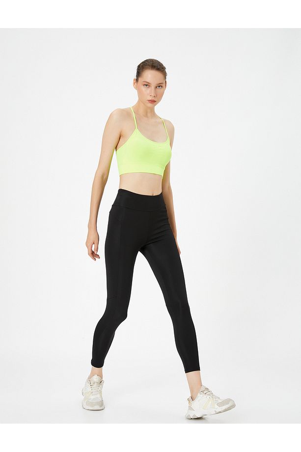 Spor Tayt Basic Yüksek Bel Crop Paça - 1