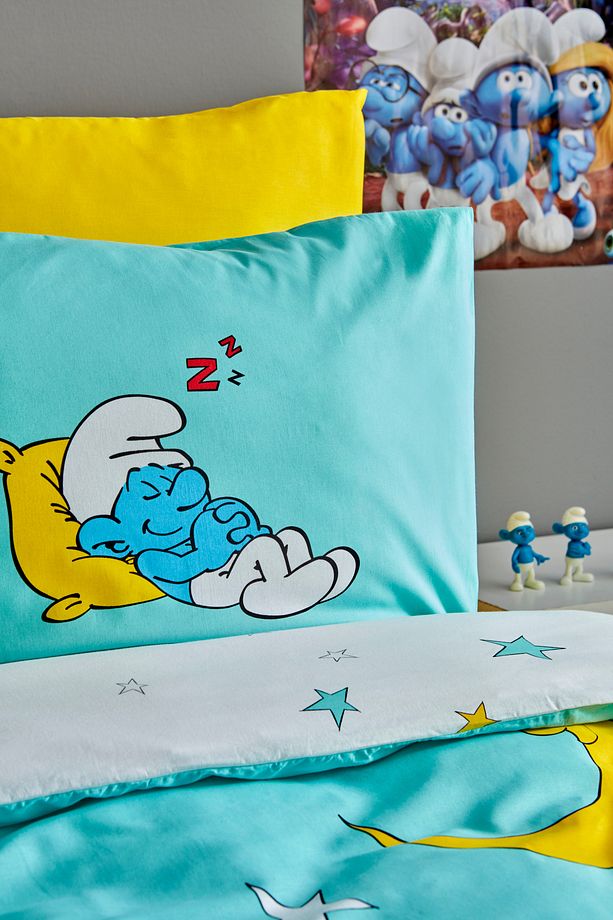 Smurfs Sleepy Smurf %100 Pamuk Tek Kişilik Nevresim Takımı - 3
