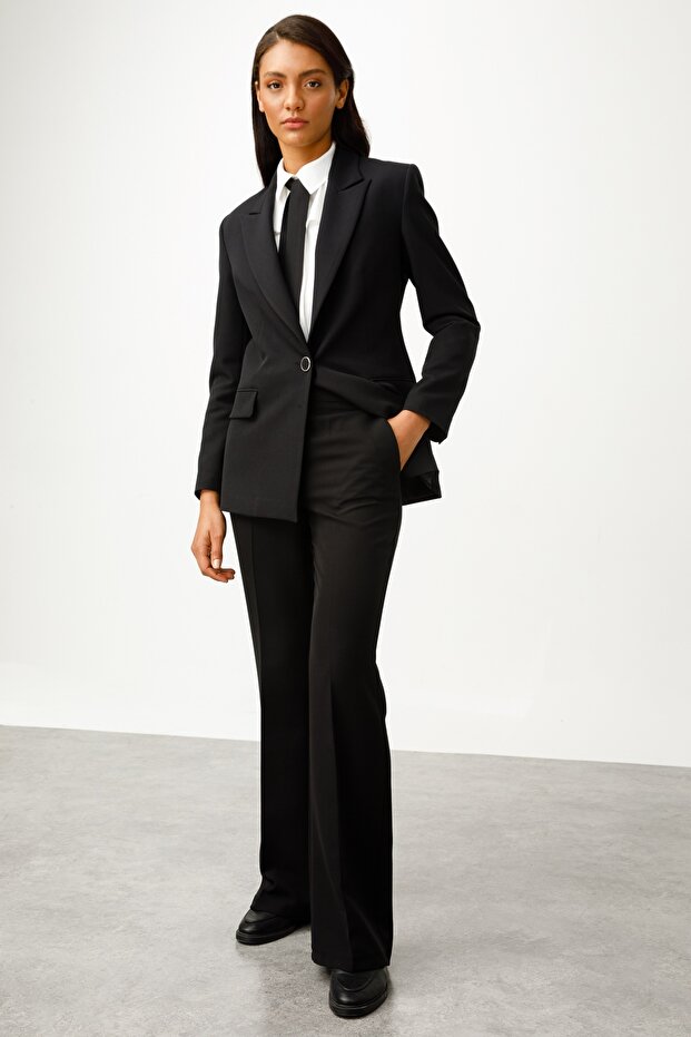 Modailgi Blazer Tek Düğme Ceket Siyah - 1