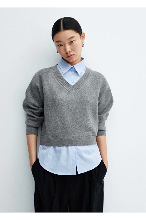 Pulover cămașă combinată - 6