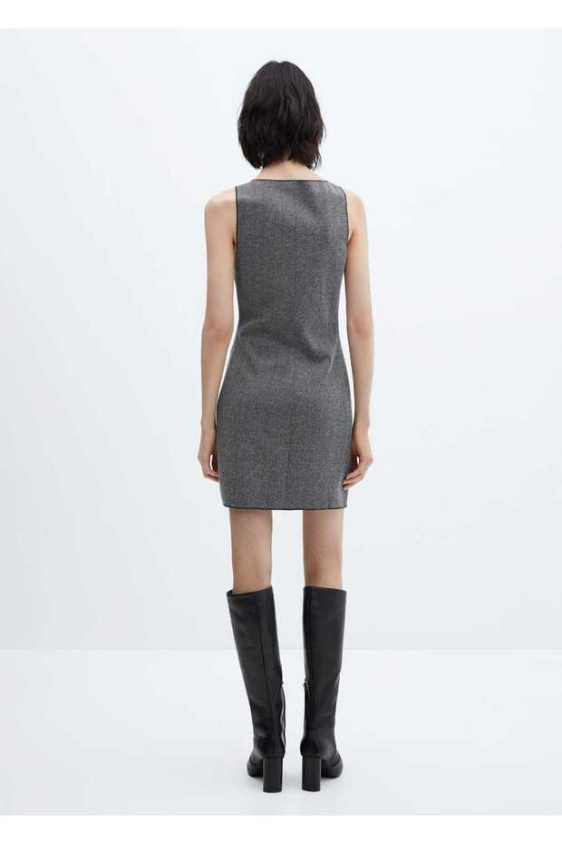 Kısa triko elbise - 4