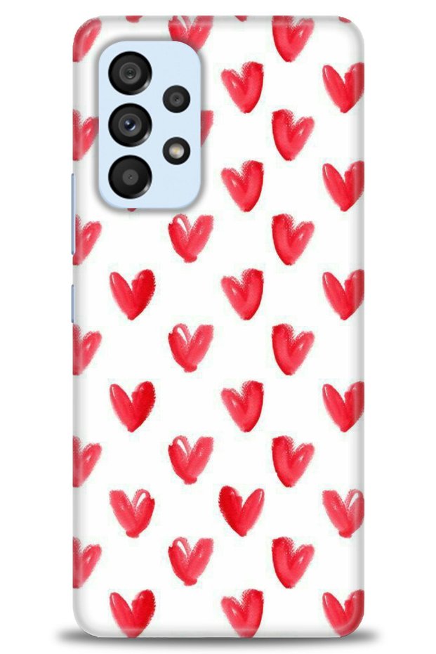 Case for Samsung Galaxy A53 5g Hd Printed Case - Red Tiny Hearts + Full Screen Protector