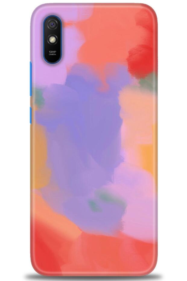 حافظة هاتف Xiaomi Redmi 9A مطبوعة بدقة HD - أحمر + واقي شاشة كامل