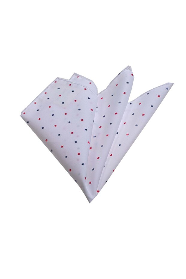 White Patterned Collar Handkerchief - 1