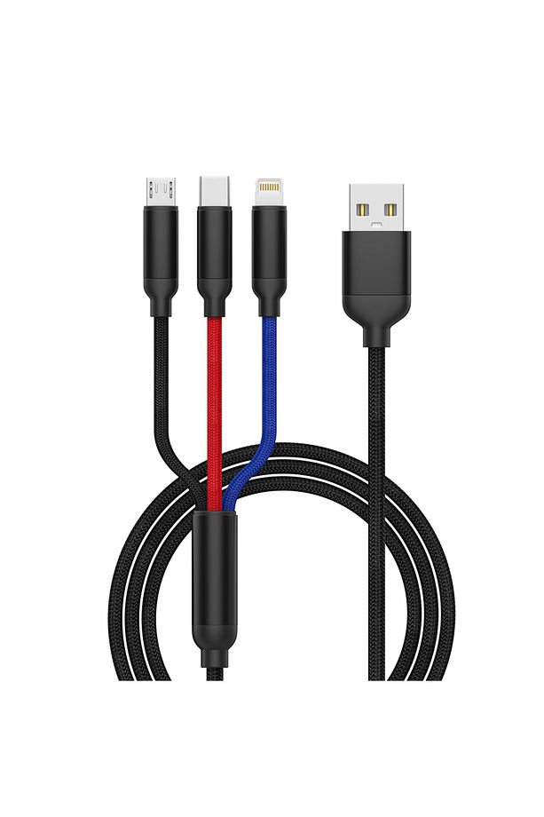 3in1 Micro  Type C  Iphone Hızlı Şarj Data Kablosu 3in1 - 2