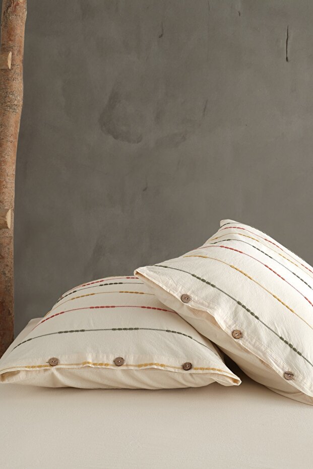 Iris 100% Cotton Washed Yarn-Dyed Vintage Pillowcase 2*50*70 IRSYK