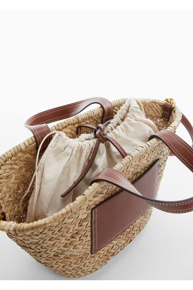 Doğal elyaf hasır çanta - 5