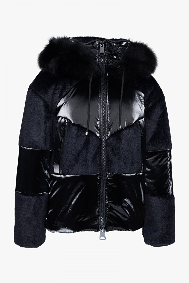 Parlak Kapüşonlu Kaban - 1