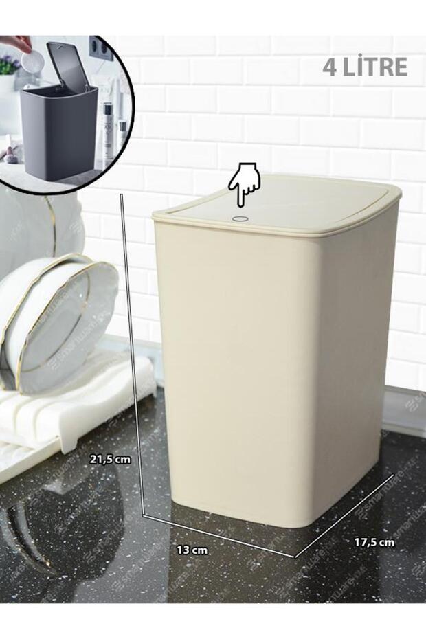 Touch Çöp Kovası 4 Litre Bas Aç Kapak - 1