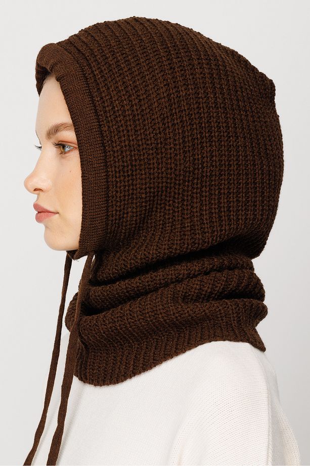 Acı Kahve Balaclava Triko Başlık - 4