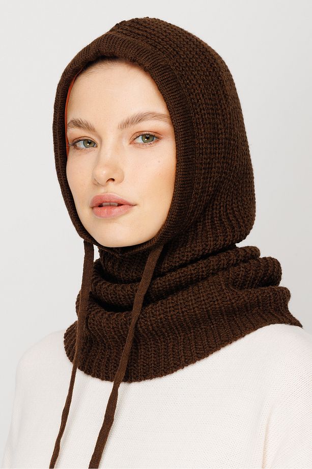 Acı Kahve Balaclava Triko Başlık - 5