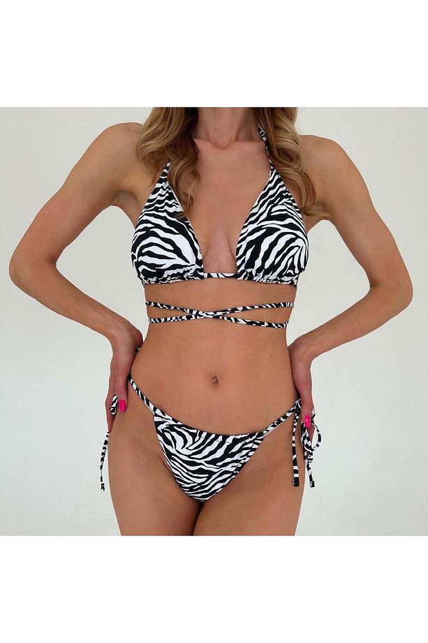 Zebra desenli bikini takım - 3