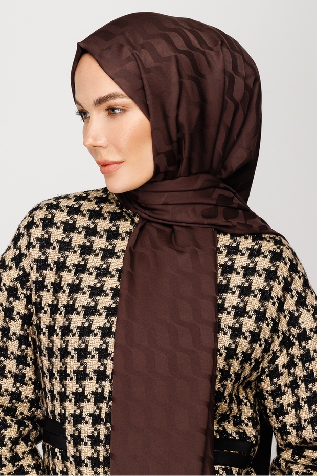 Wave Pattern Silky Jacquard Shawl - 7
