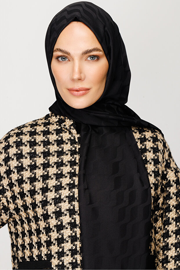 Wave Pattern Silky Jacquard Shawl