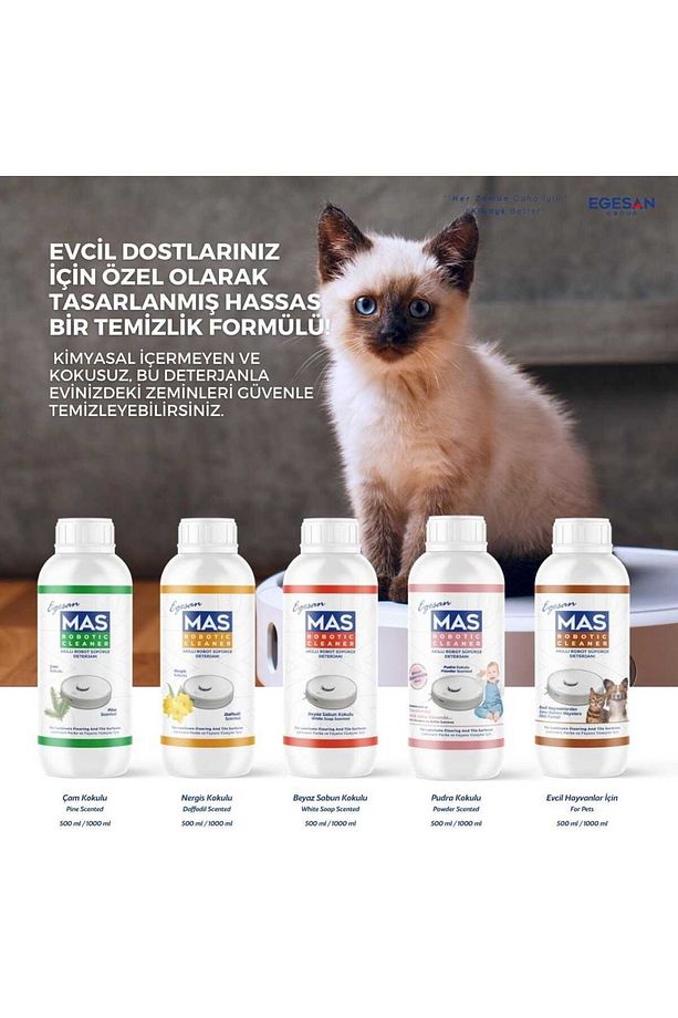 Robot Süpürge Deterjanı Solüsyonu Evcil Hayvanlı Evler İçin 500 ml X6 Adet masevcil002 - 3