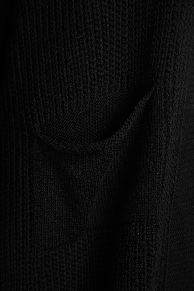 Siyah Maxi Basic Geniş Kalıp Triko Hırka TWOAW24HI00096 - 7