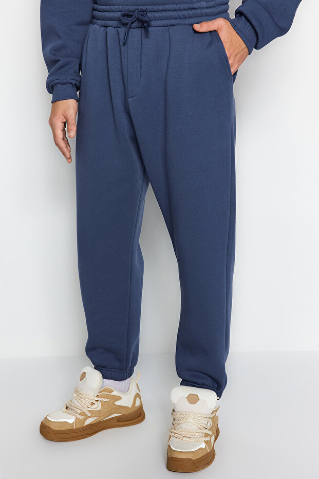 Soluk Indigo Regular Kesim Kapüşonlu Sıcak Tutan Sweatshirt Eşofman Takım TMNAW24EM00002 - 5