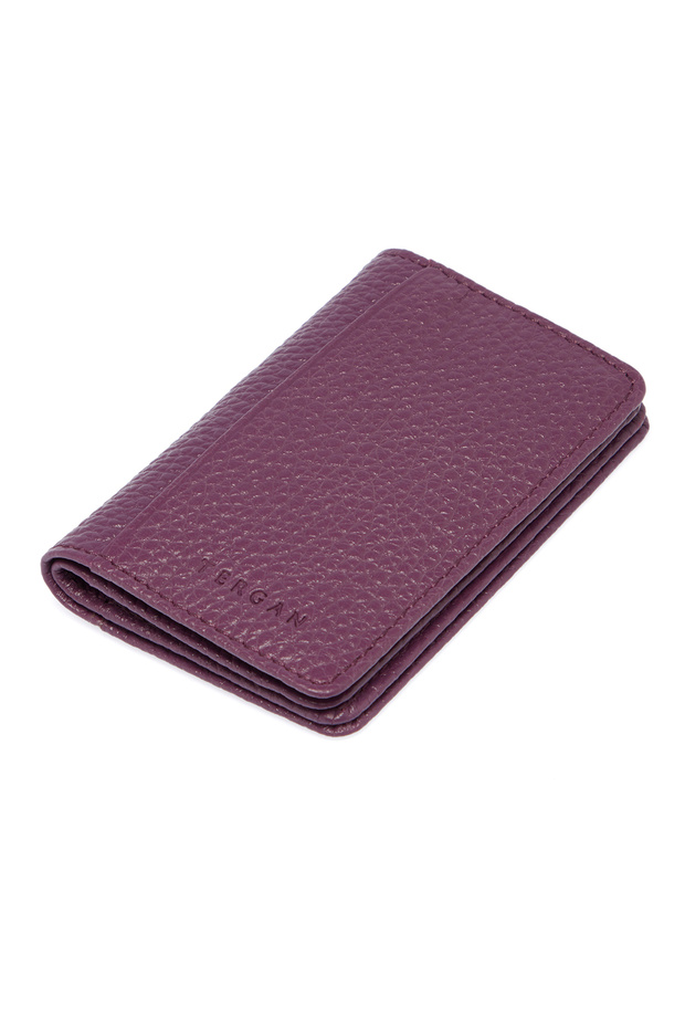 Purple Leather Unisex Card Holder 01601c48