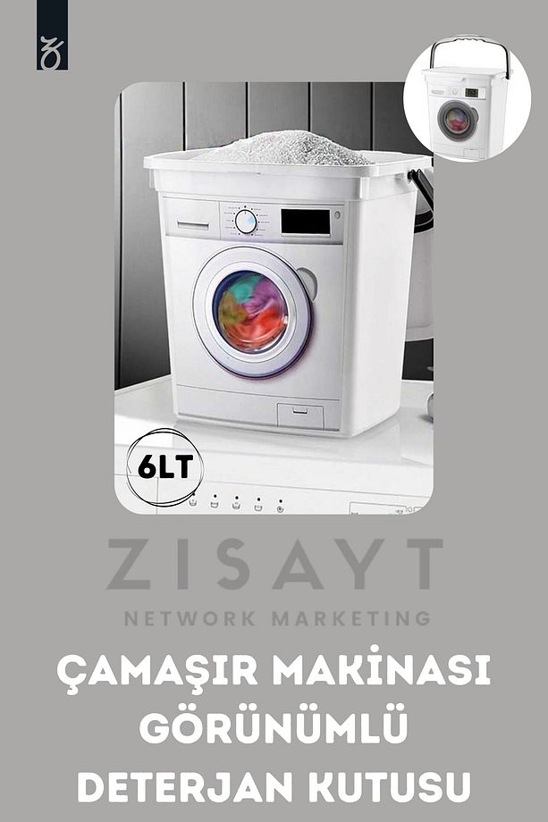 6lt Deterjan Kutusu, Çamaşır Makinası Görünümlü Deterjan Saklama Kutusu - 1