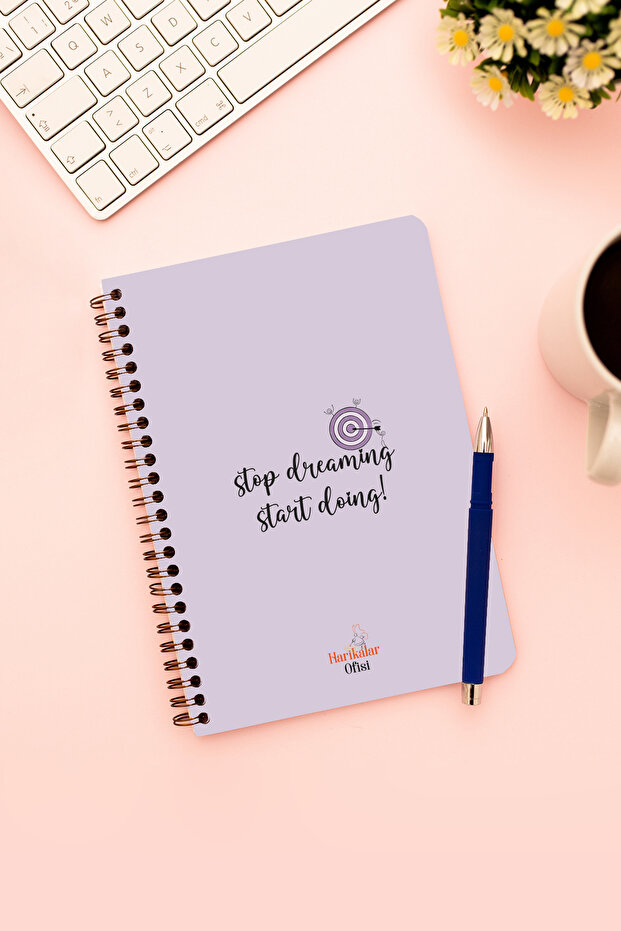 Stop Dreaming Start Doing تحت عنوان 14*19 دفتر ملاحظات مبطن
