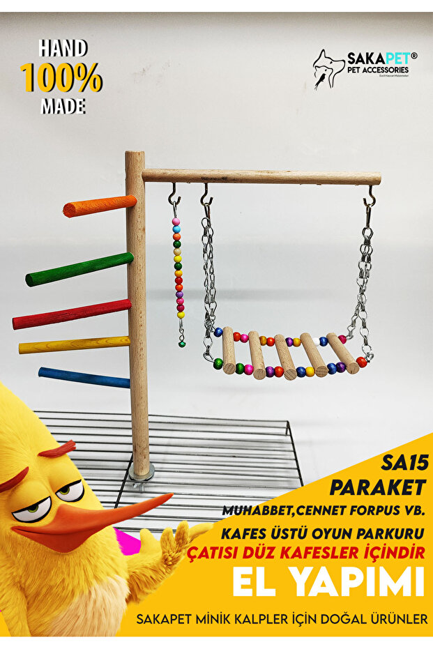 Cage Top Play Track for Budgie Parakeet Lovebird Parrot Forpus Sa15
