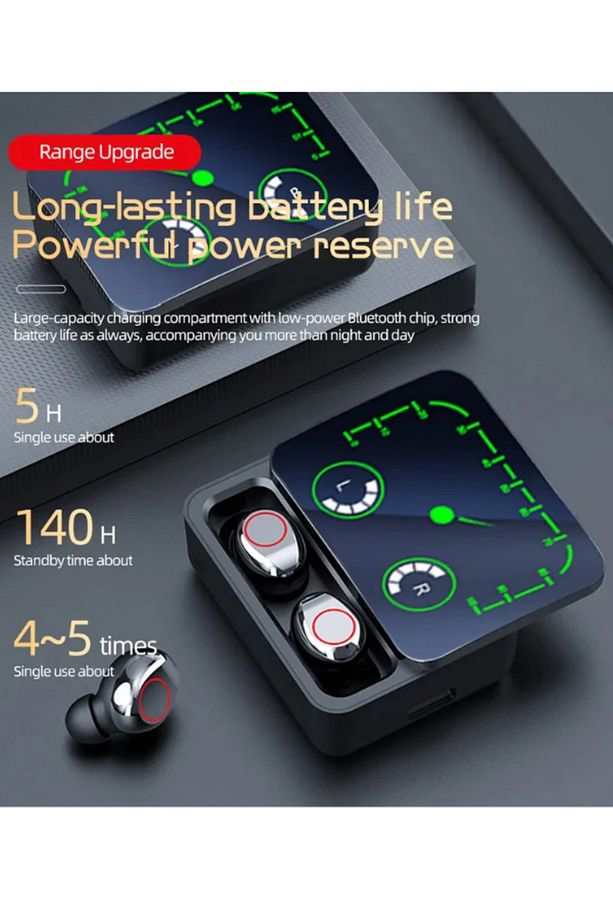 M90 Max Bluetooth Kulaklık Powerbankli Hız Göstergeli Mikrofonlu Kulak içi Oyuncu Rgb Stereo V5.3 - 5
