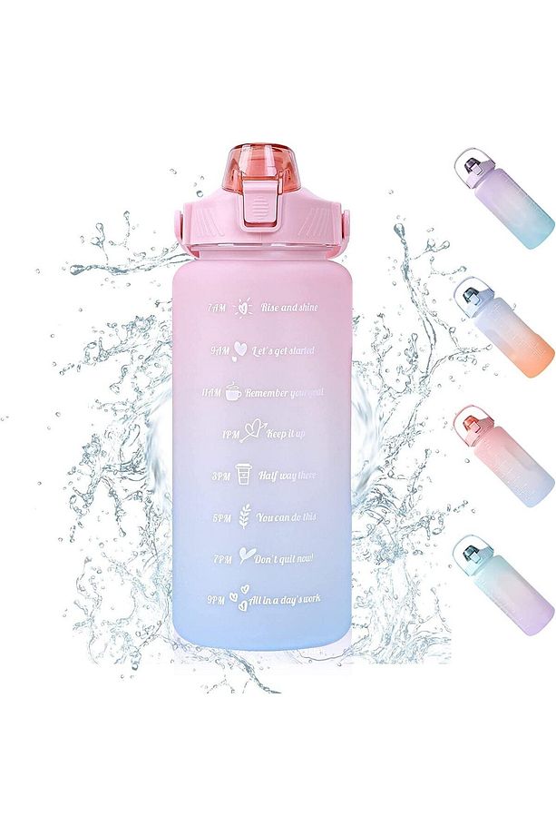 The Bottle Motivasyonel 2li Su Matarası Su Şişesi Suluk 2lt 750ml Yavrulu Tritan Su Şişesi Suluk - 8