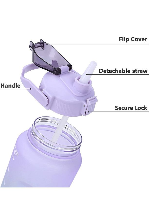 The Bottle Motivasyonel 2li Su Matarası Su Şişesi Suluk 2lt 750ml Yavrulu Tritan Su Şişesi Suluk - 6